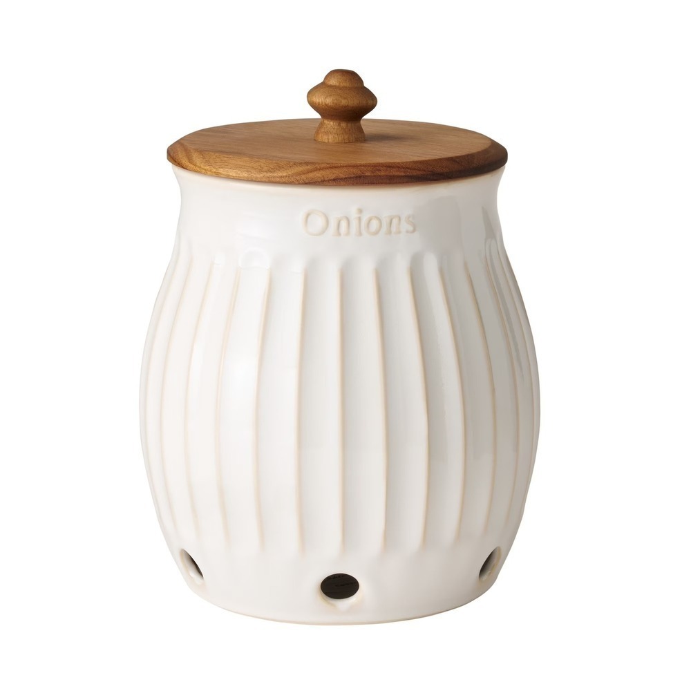 Pioneer Woman Colette Stoneware Onion Keeper, White - Walmart 2026